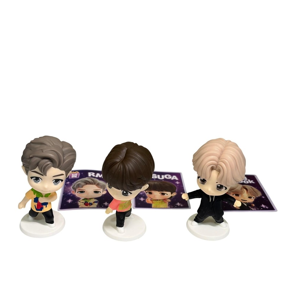 McDonald's TinyTAN x BTS Happy Meal Toy #1,‎ #3, #7 Bundle (No Box)